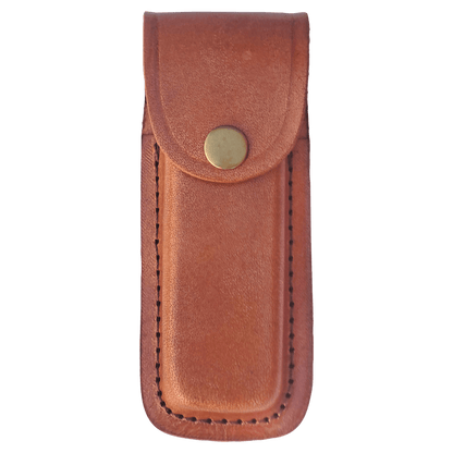 Leather Sheath with Snap Closure For Bison River Folding Knife