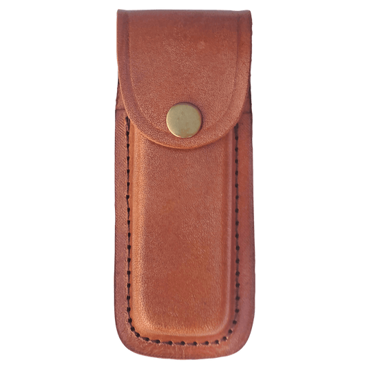 Leather Sheath with Snap Closure For Bison River Folding Knife