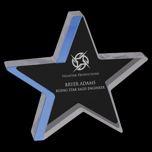 Star Acrylic with Blue Edge