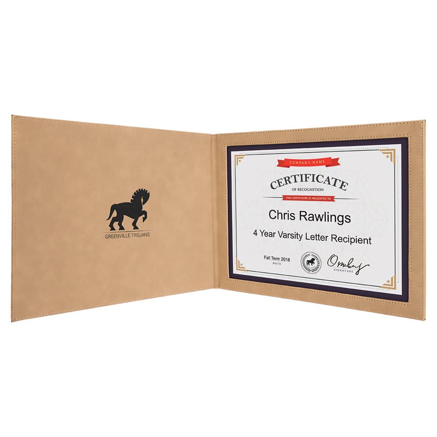 9" x 12" Leatherette Certificate Holder For 8.5" x 11"
