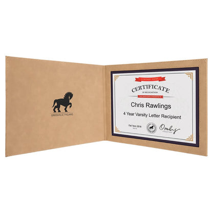 9" x 12" Leatherette Certificate Holder For 8.5" x 11"
