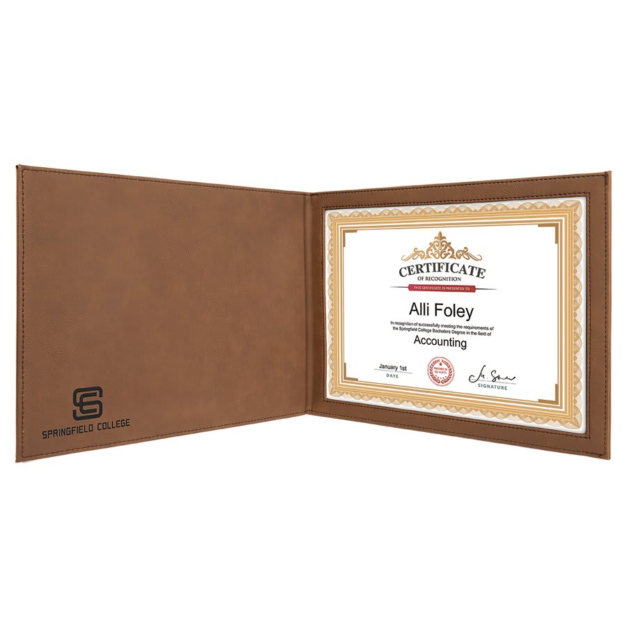9" x 12" Leatherette Certificate Holder For 8.5" x 11"