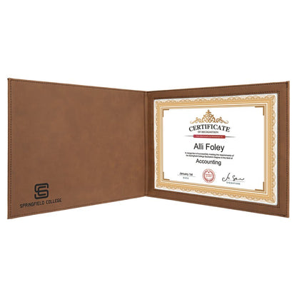 9" x 12" Leatherette Certificate Holder For 8.5" x 11"