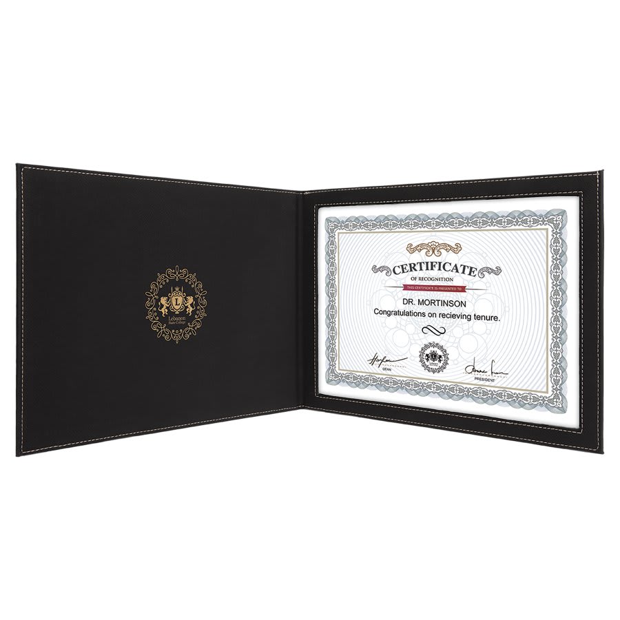 9" x 12" Leatherette Certificate Holder For 8.5" x 11"