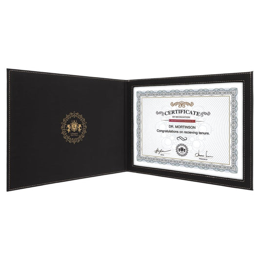 9" x 12" Leatherette Certificate Holder For 8.5" x 11"