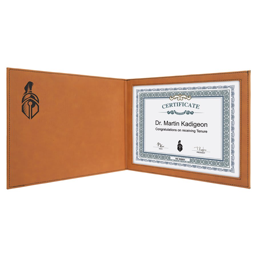 9" x 12" Leatherette Certificate Holder For 8.5" x 11"