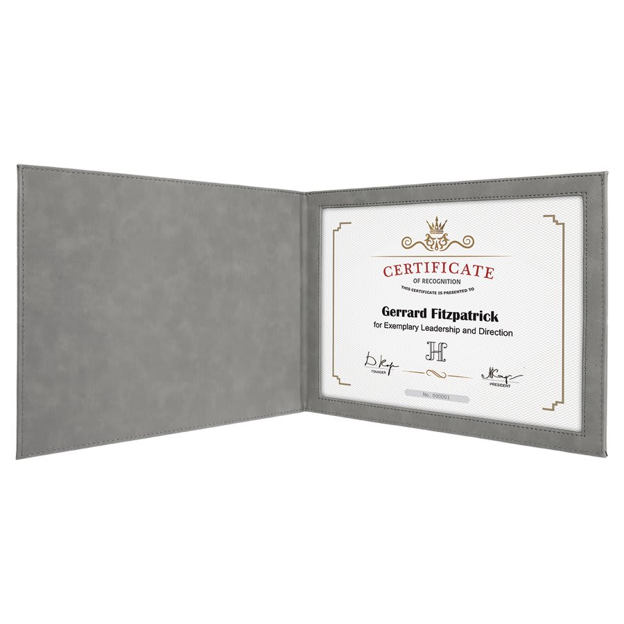 9" x 12" Leatherette Certificate Holder For 8.5" x 11"