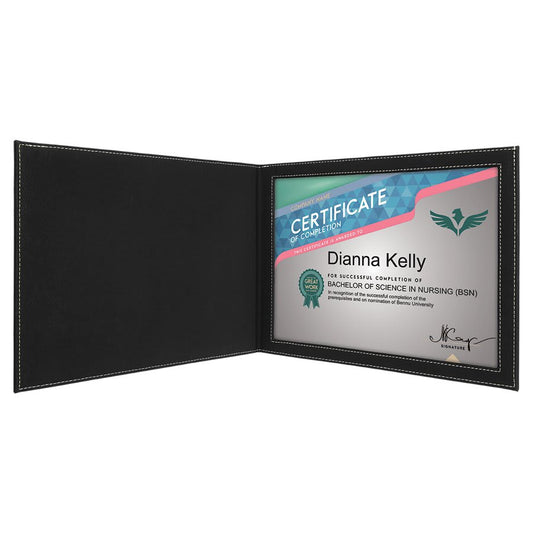 9" x 12" Leatherette Certificate Holder For 8.5" x 11"