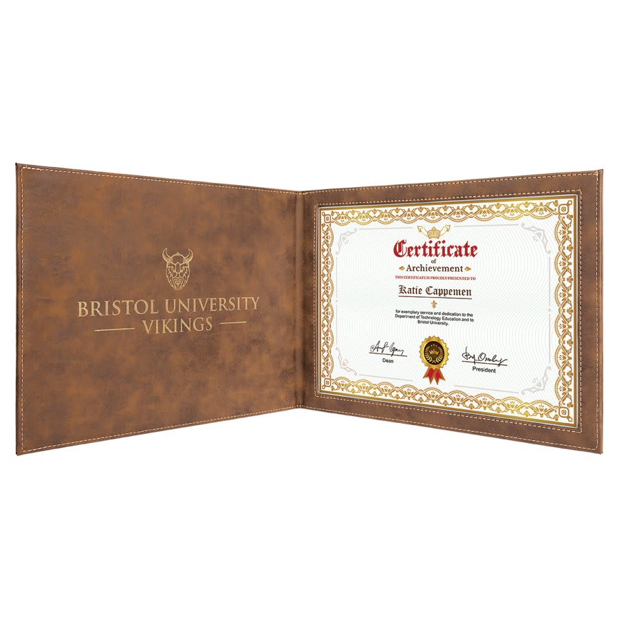 9" x 12" Leatherette Certificate Holder For 8.5" x 11"