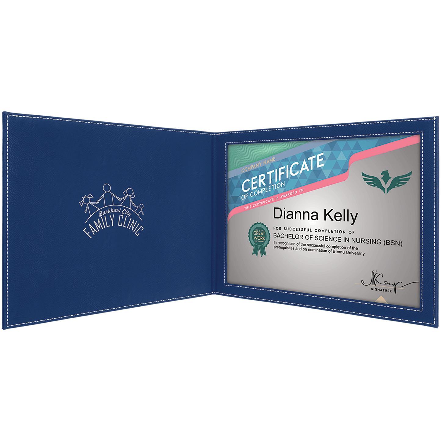 9" x 12" Leatherette Certificate Holder For 8.5" x 11"