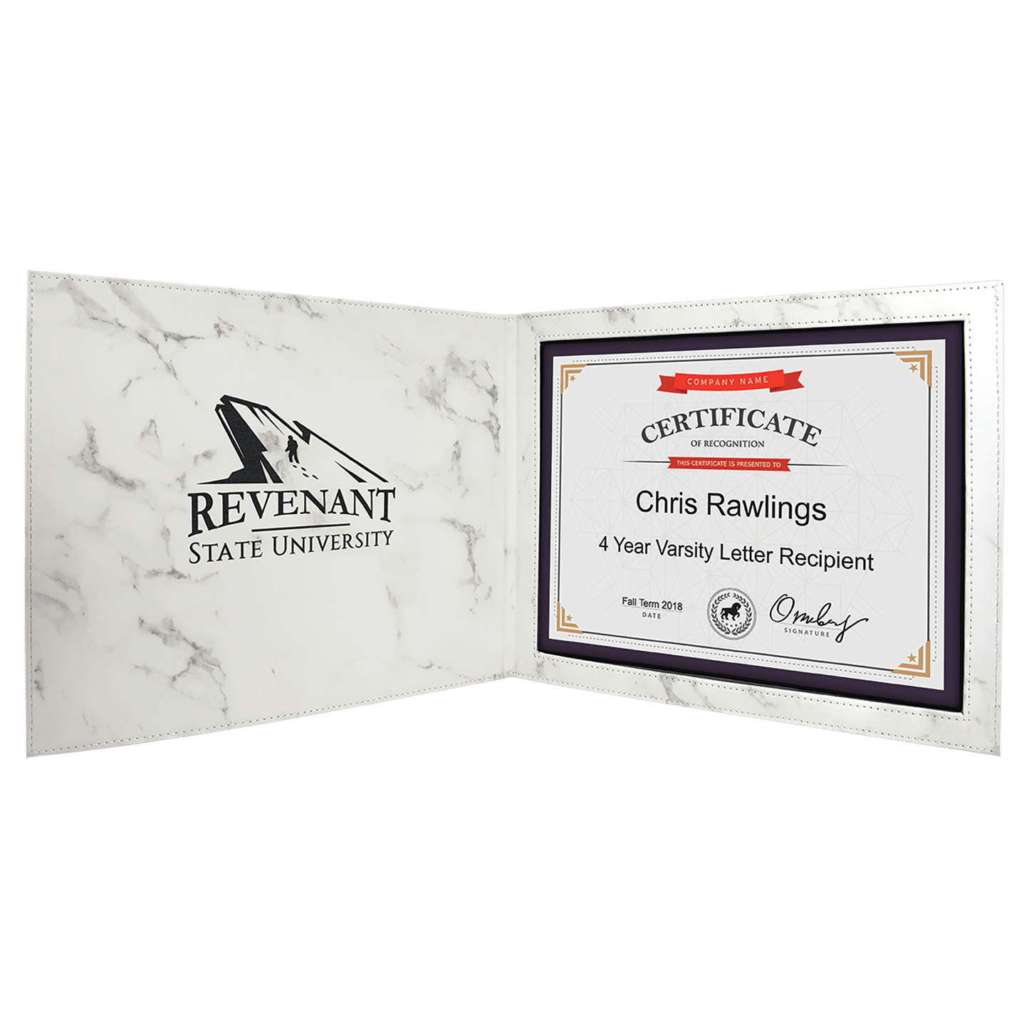 9" x 12" Leatherette Certificate Holder For 8.5" x 11"