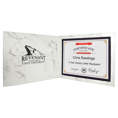 9" x 12" Leatherette Certificate Holder For 8.5" x 11"