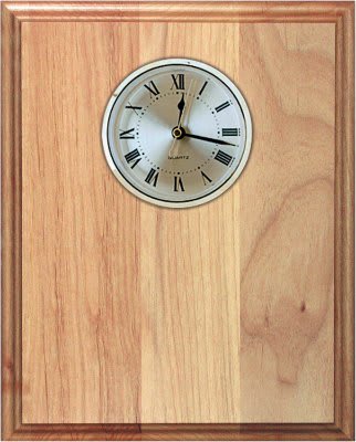 8" x 10" Genuine Red Alder Clock Plaque