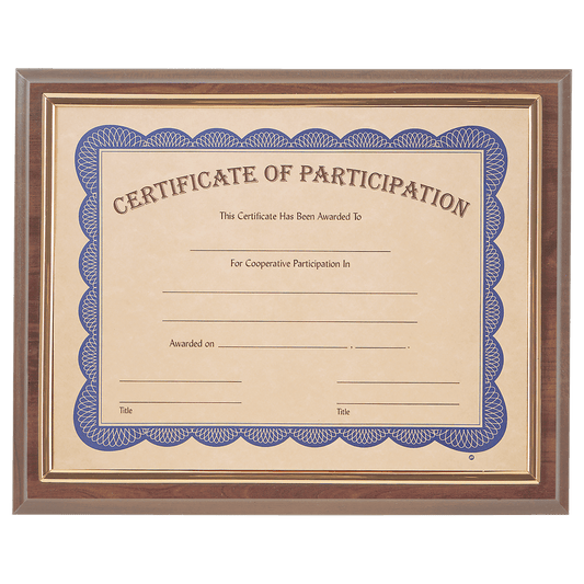 High Gloss Finish Slide-In Plaque with 8.5" x 11" Frame