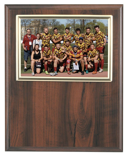 Cherry Finish Slide-In Plaque with Inset Gold Bevel Frame