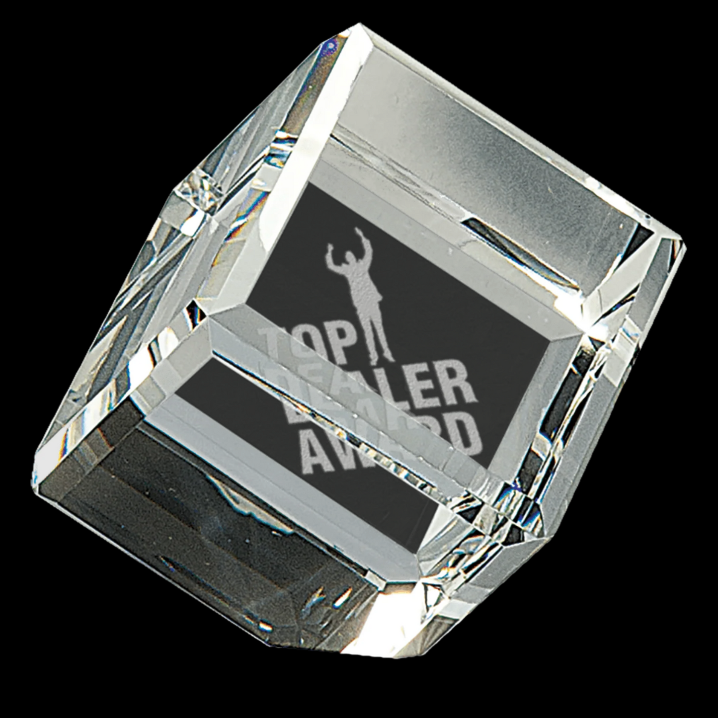 Crystal Cube Corner Standing With Bevel Edge