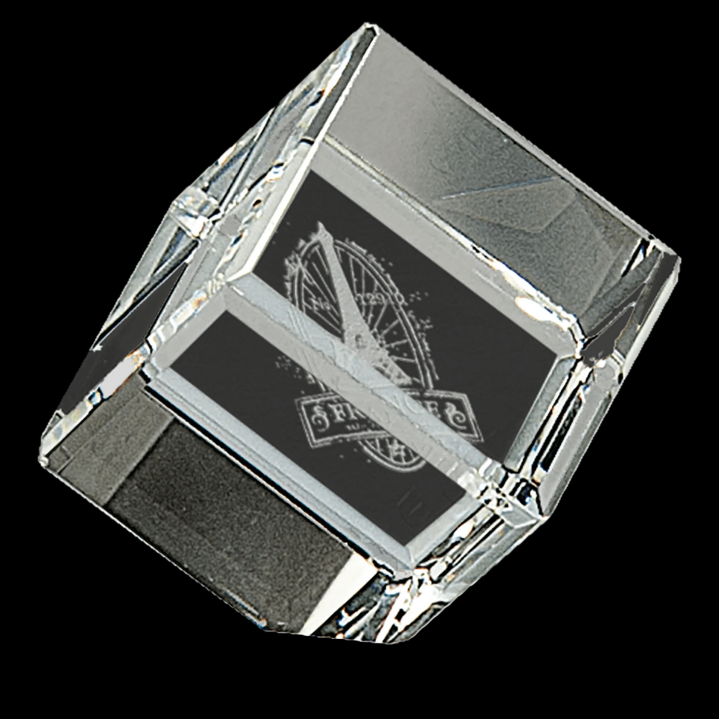Crystal Cube Corner Standing With Bevel Edge