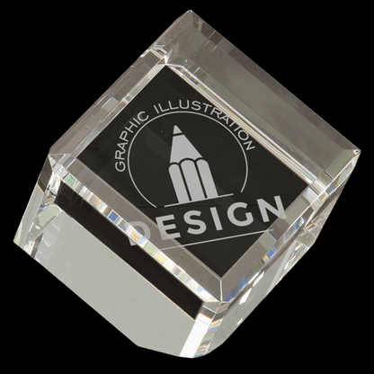Crystal Cube Corner Standing With Bevel Edge