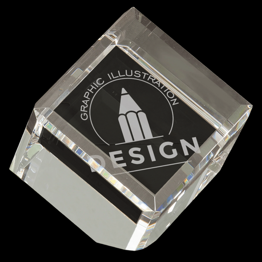 Crystal Cube Corner Standing With Bevel Edge