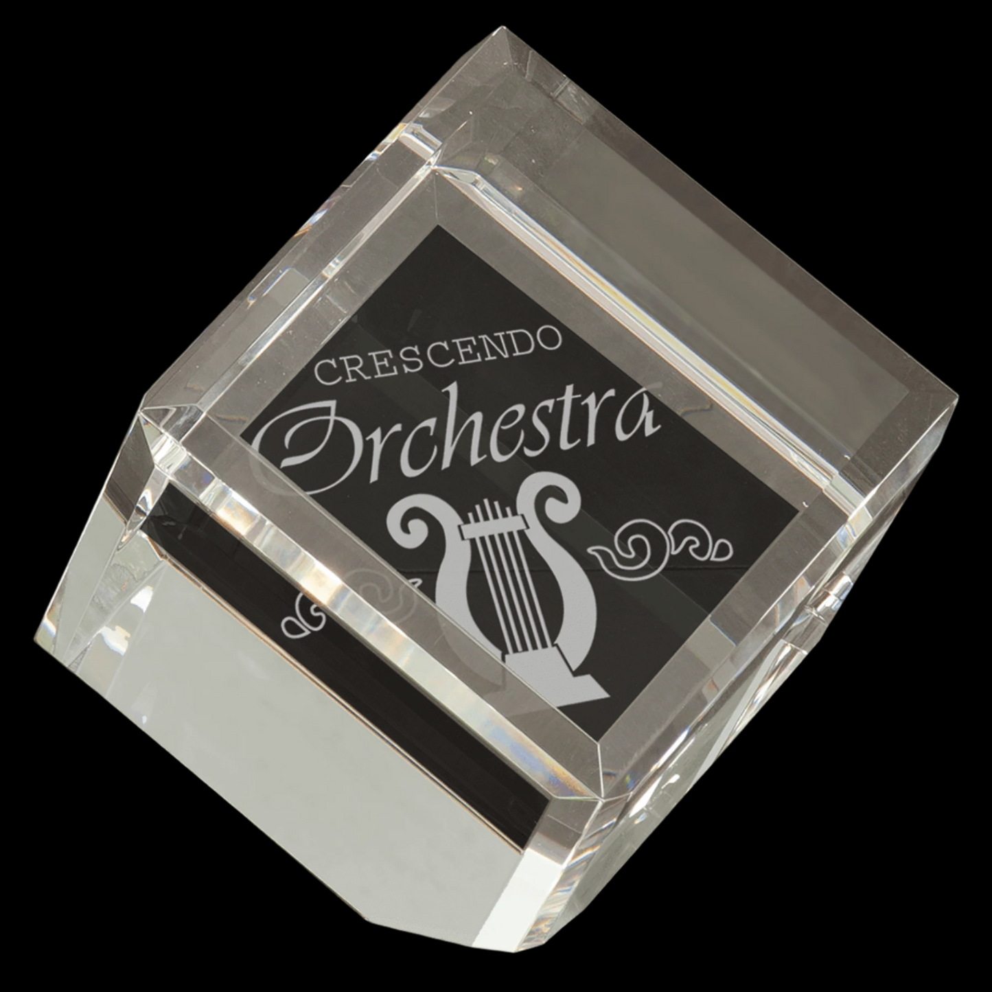 Crystal Cube Corner Standing With Bevel Edge
