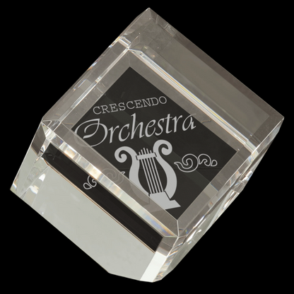 Crystal Cube Corner Standing With Bevel Edge