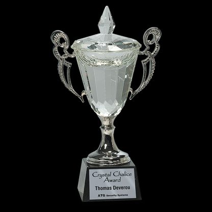 Crystal Cup with Silver Handles and Stem