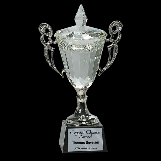 Crystal Cup with Silver Handles and Stem