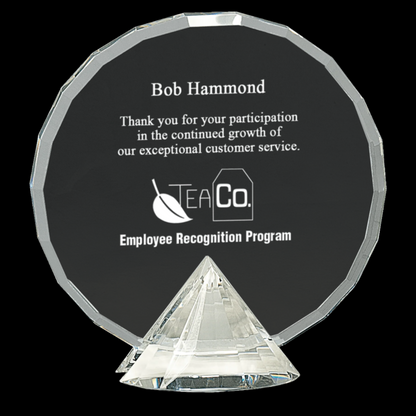 Clear Round Crystal On Clear Diamond Base