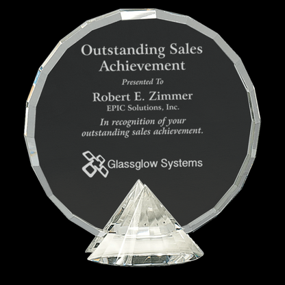 Clear Round Crystal On Clear Diamond Base