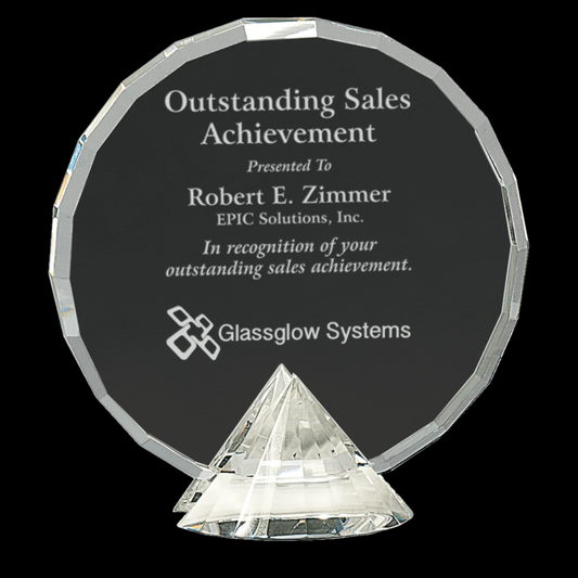 Clear Round Crystal On Clear Diamond Base