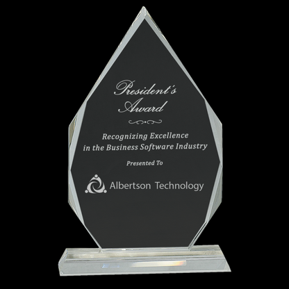 Crystal Diamond On Clear Pedestal Base