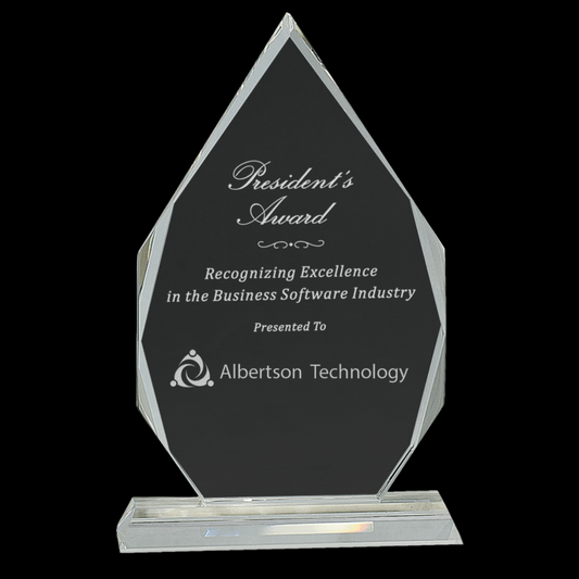Crystal Diamond On Clear Pedestal Base
