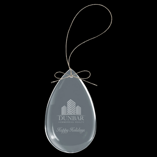 3" Crystal Teardrop Ornament