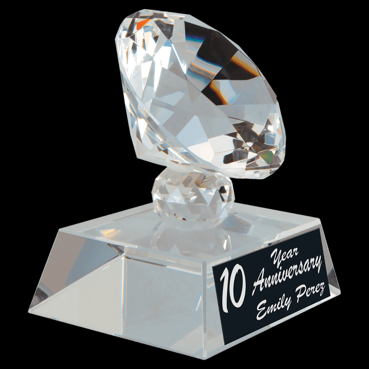 3.5" Crystal Diamond Set On Pedestal Base