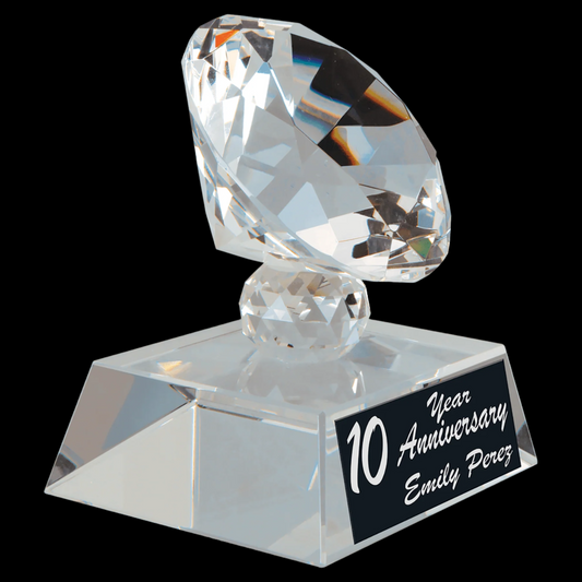 3.5" Crystal Diamond Set On Pedestal Base