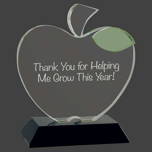 Crystal Apple On Black Base 5.5" x 6.25"