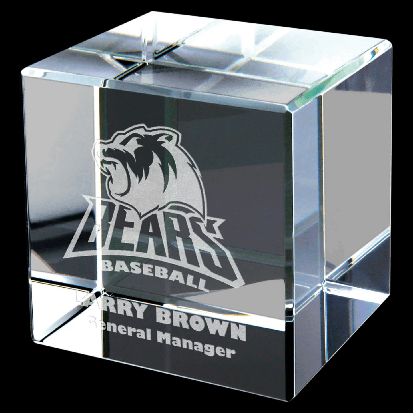 Crystal Cube Straight Standing With Bevel Edge