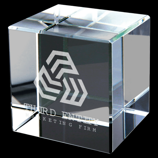 Crystal Cube Straight Standing With Bevel Edge