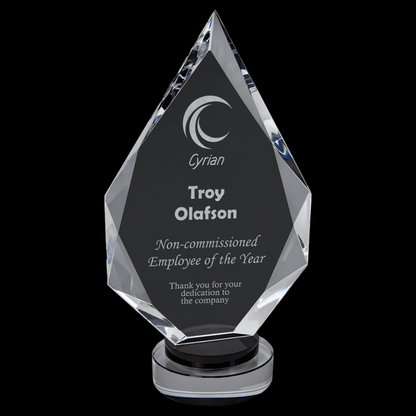 Diamond Crystal On Black & Clear Round Base