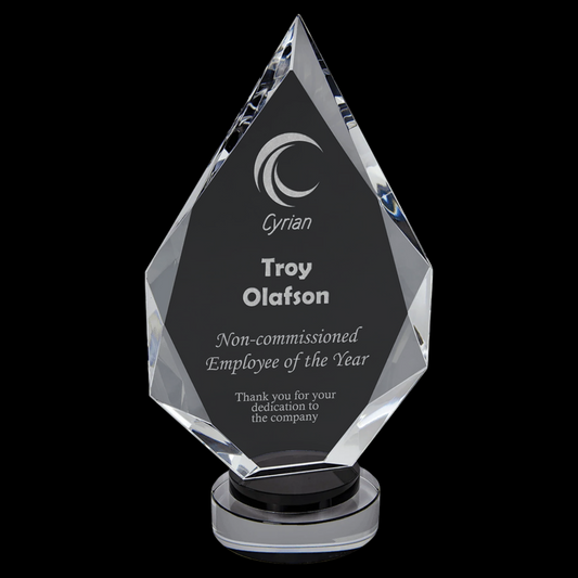 Diamond Crystal On Black & Clear Round Base