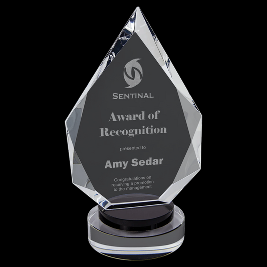 Diamond Crystal On Black & Clear Round Base