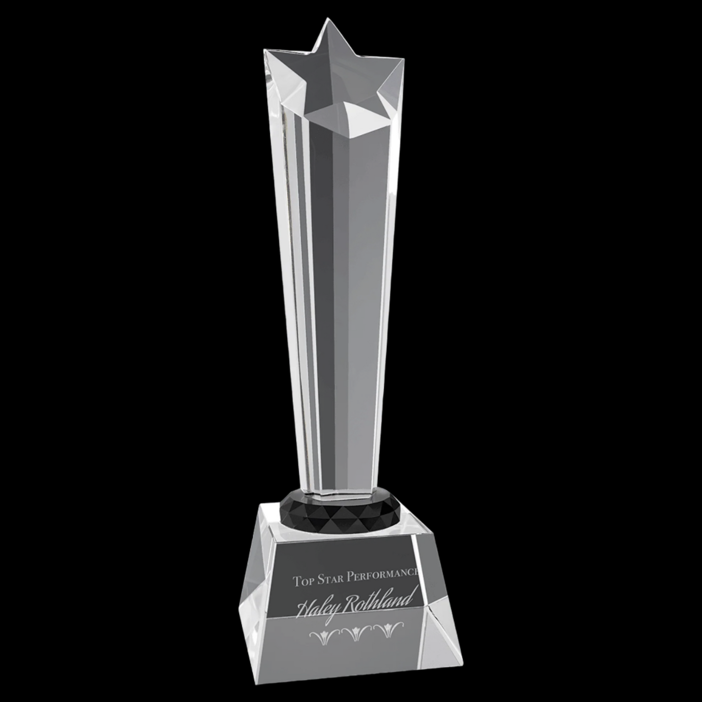 Crystal Rising Star with Clear Base