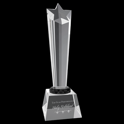 Crystal Rising Star with Clear Base