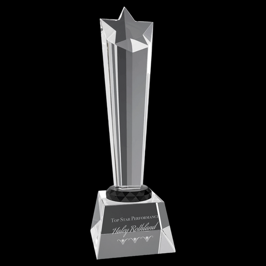 Crystal Rising Star with Clear Base
