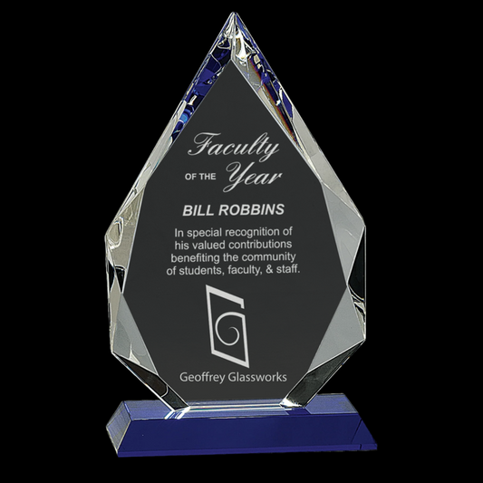 Diamond Crystal On Blue Pedestal Base