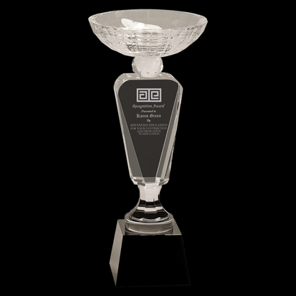 Clear Crystal Cup with Bowl On Black Pedestal Base