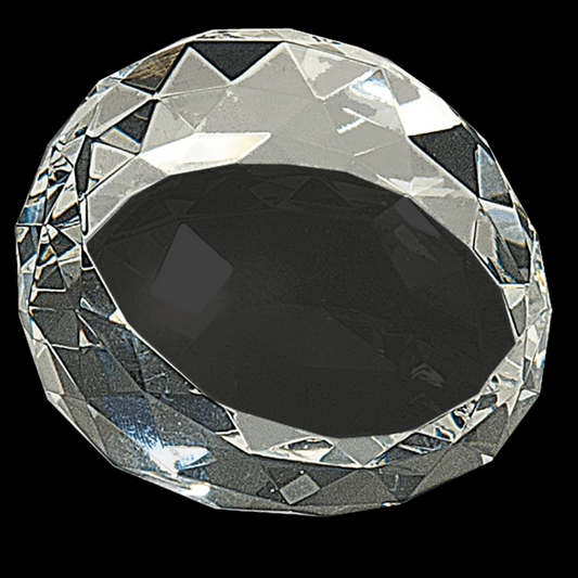 Clear Round Crystal Facet Paperweight
