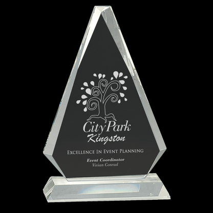 Clear Crystal Triangle On Clear Pedestal Base