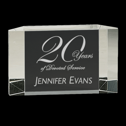 Clear Crystal Facet Block