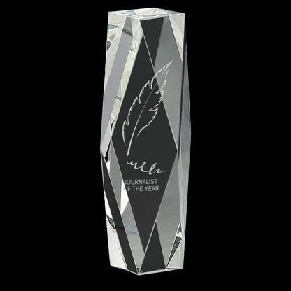 Clear Crystal Facet Tower